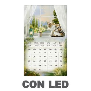 Led panel with rectangular white calendar cm30x50x1,8