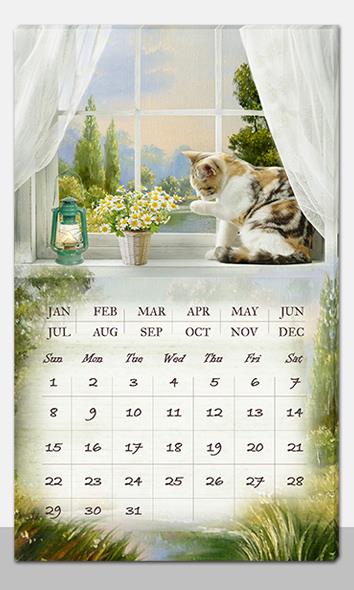 Led panel with rectangular white calendar cm30x50x1,8
