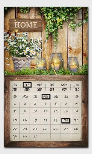 LED panel with rectangular brown calendar cm30x50x1,8