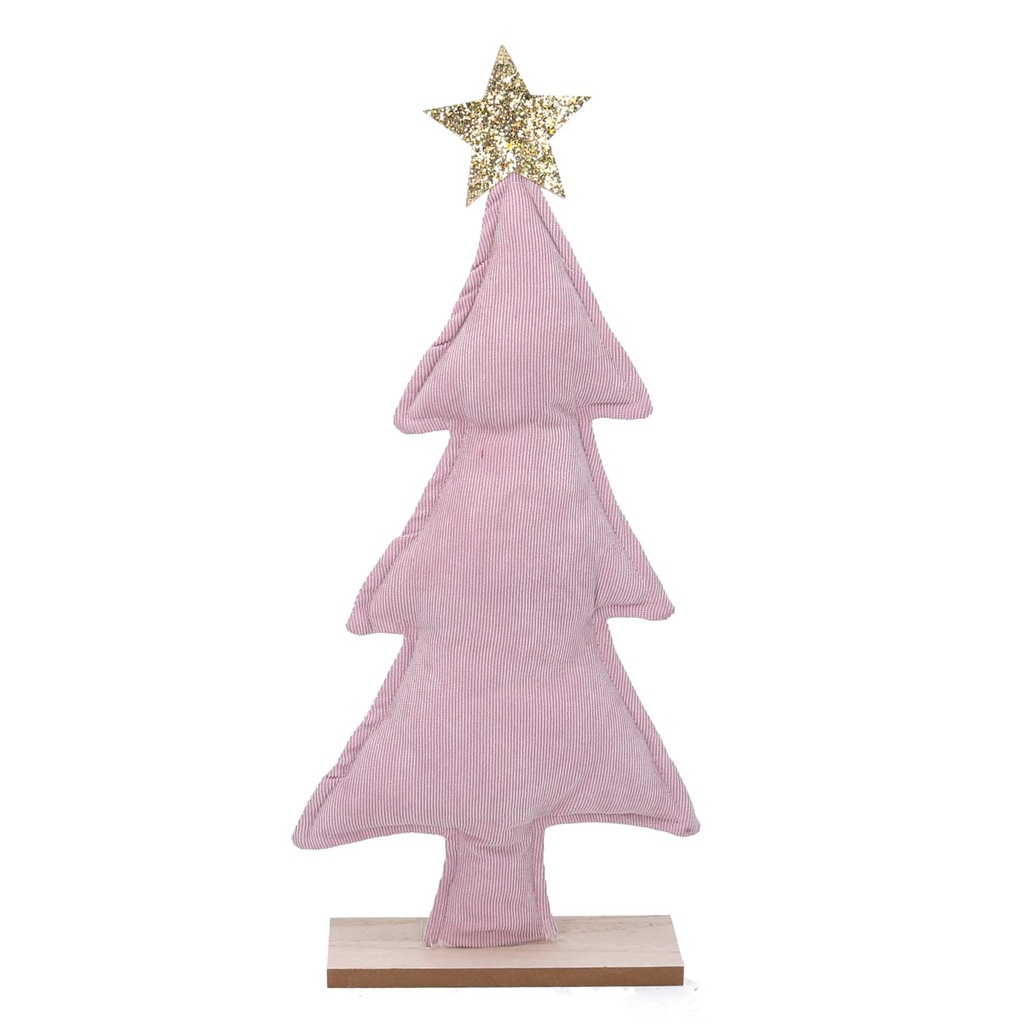 Albero tessuto rosa e oro cm23,5x7h53,5
