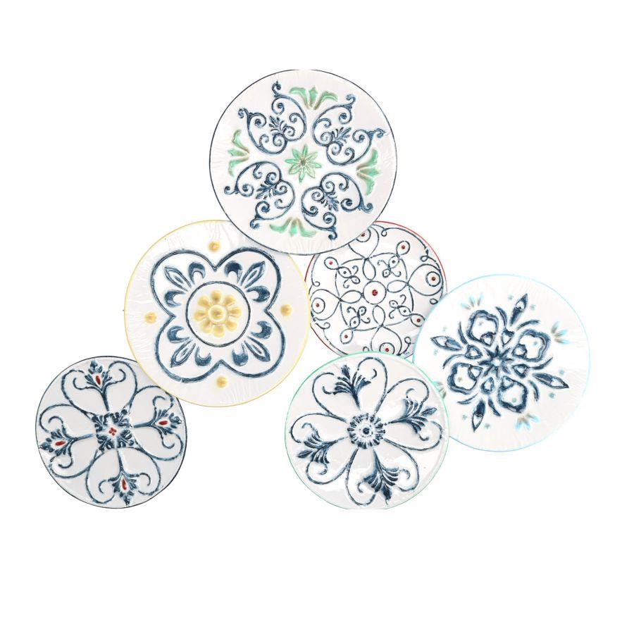 Decorazione Quadro metallo 6 piatti cm 70 x 90 x h 6