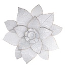 Quadro metallo fiore bianco decorazione a muro cm 46x6
