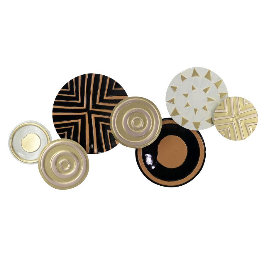 Quadro moderno metallo bianco oro cm 110x 60 x 8