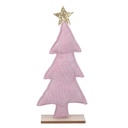 Albero tessuto rosa e oro cm23,5x7h53,5