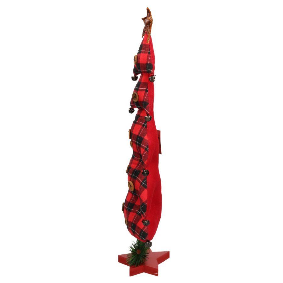 Albero tessuto rosso nero cm25x14h60