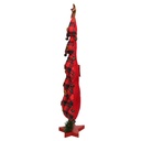 Albero tessuto rosso nero cm25x14h60