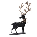 Renna metallo nero e oro cm30x7h41