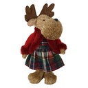 Red and green fabric reindeer cm18x10h30