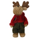 Red and green fabric reindeer cm18x10h30