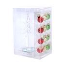 Albero vetro trasparente con sfere cm11,7x8,7h17