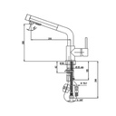 Rubinetto miscelatore paini monoforo cromato per lavello doccia estraibile