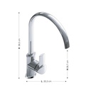 Rubinetto miscelatore per lavabo cucina finitura cromo h.26,78x20,3 cm
