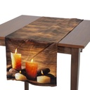 Runner tessuto candele led marrone cm40x150