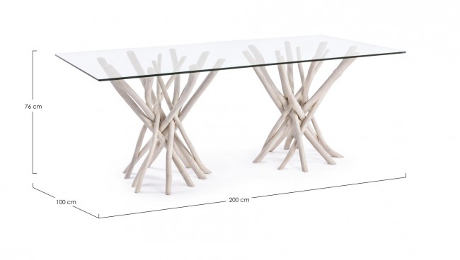 SAHEL RECT TABLE W-GLASS