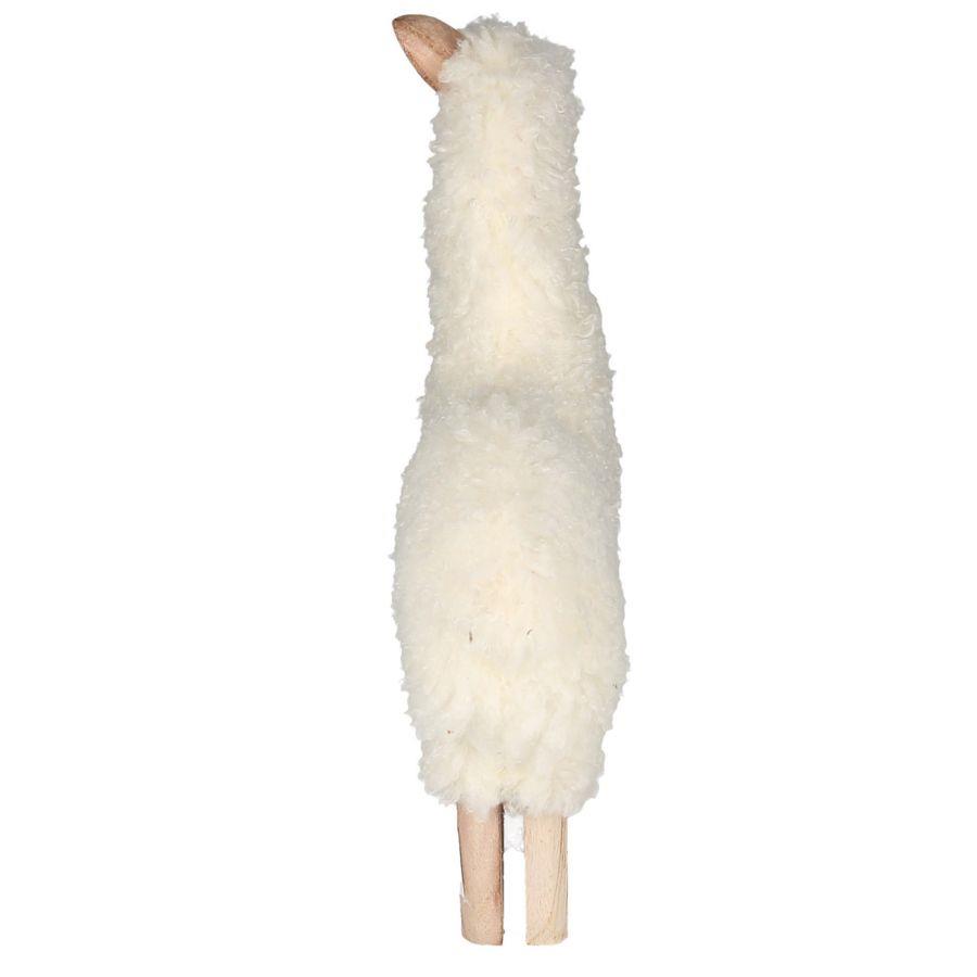 Alpaca legno tessuto biancocm26x4h22