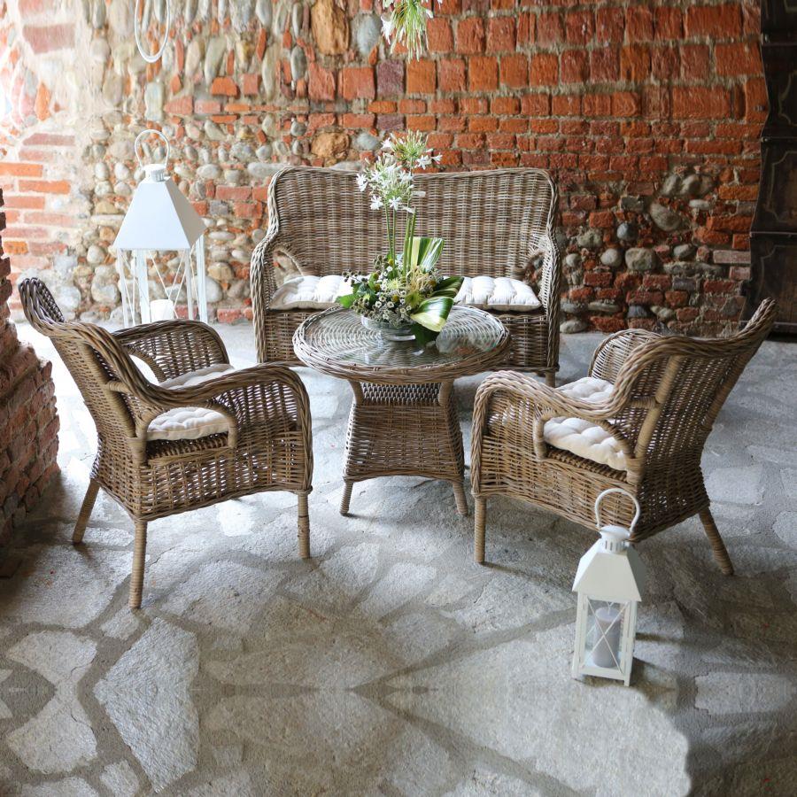 Salotto giardino  kariba da giardino grigio  4 pezzi