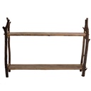 Scaffale in legno naturale con 2 ripiani h125 cm