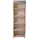 Scaffale legno stoffa vigo 5 piani naturale rettangolare cm42x28h139
