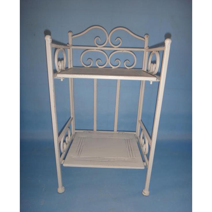 Scaffale metallo new jessica stretto 2 piani bianco brush cm25x23h48