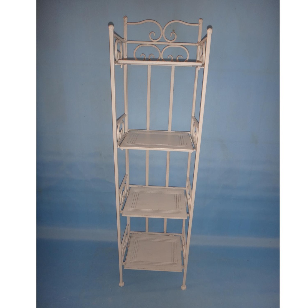 Scaffale metallo new jessica stretto 4 piani bianco brush cm27x23h104