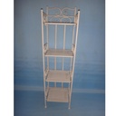 Scaffale metallo new jessica stretto 4 piani bianco brush cm27x23h104