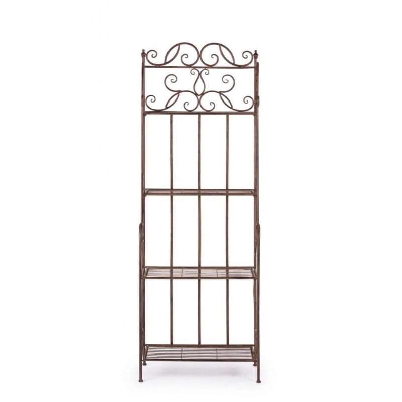 Scaffale pieghevole quattro ripiani in acciaio Marrone MELANIE 57x28x h164 cm