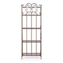 Scaffale pieghevole quattro ripiani in acciaio Marrone MELANIE 57x28x h164 cm