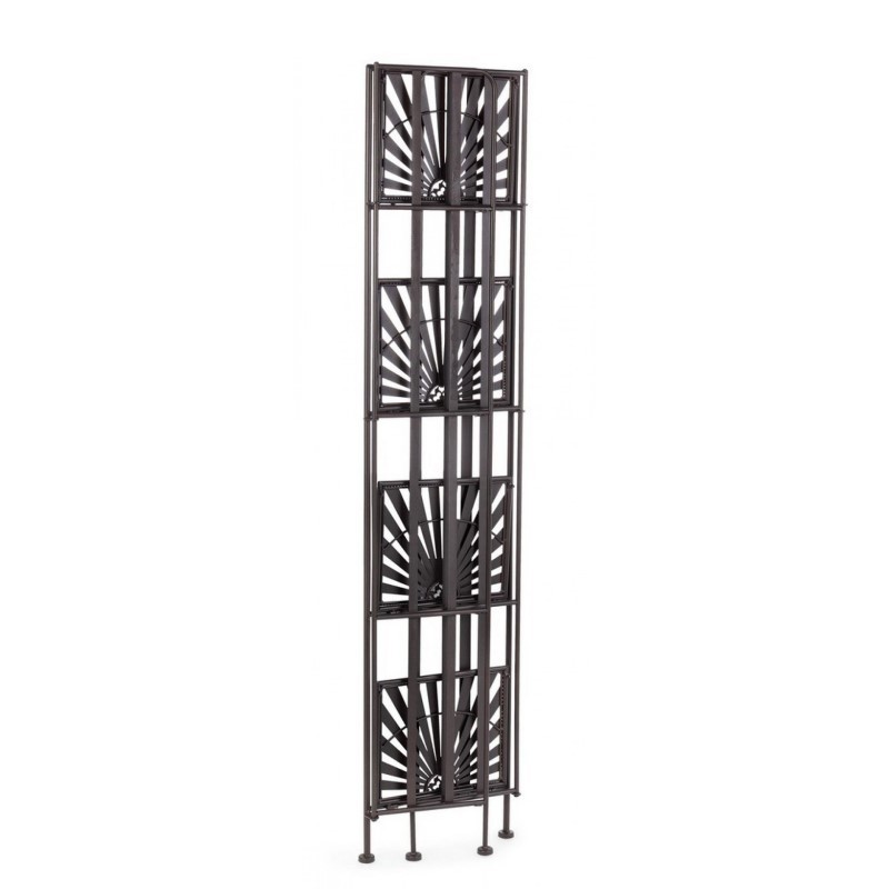 Scaffale pieghevole quattro ripiani in acciaio Marrone RAY 34x30x h153 cm