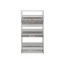 Scarpiera 3 ribalte struttura bianca e cemento  61x25xh.115 cm