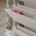 Scarpiera a ribalta light mocha con 4 ante L73 x P26 x 154.5H cm