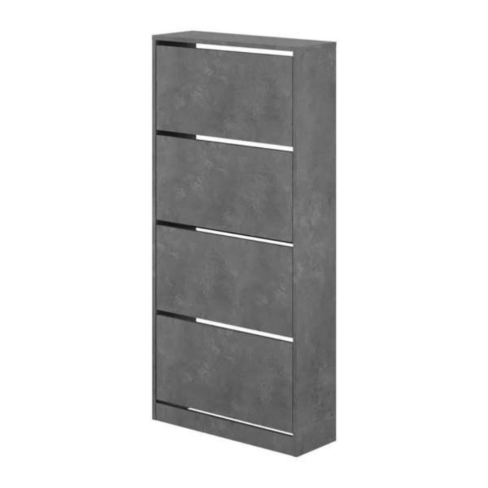 Scarpiera a ribalta retro grey con 4 ante L73 x P26 x 154.5H cm