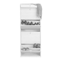 Shoe cabinet with four doors and one upper drawer Ash White 63x29x h164 cm