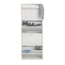 Shoe cabinet with four doors and one upper drawer in Ossido White 63x29x h164 cm