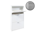 Scarpiera slim 3 ante cemento 63x16,5x111