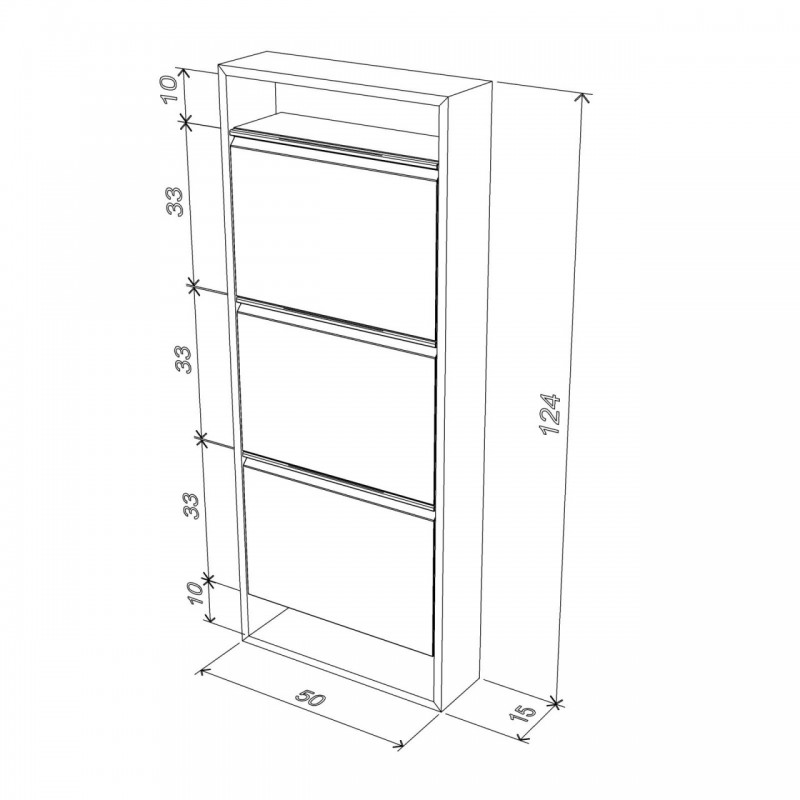 Scarpiera slim bambu  bianco  cm 50x15x124 h