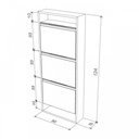 Scarpiera slim bambu  bianco  cm 50x15x124 h