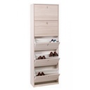 Space-saving slim shoe rack with five doors Light Elm 63x29x h190 cm