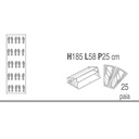 Space-saving slim shoe rack with five Ash White mirrored doors 63x29x h190 cm