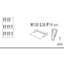 Space-saving slim shoe rack with three doors in Ossido White 63x18x h117 cm