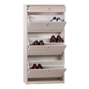 Scarpiera slim salvaspazio tre ante un cassetto Olmo Chiaro 63x29x h127 cm