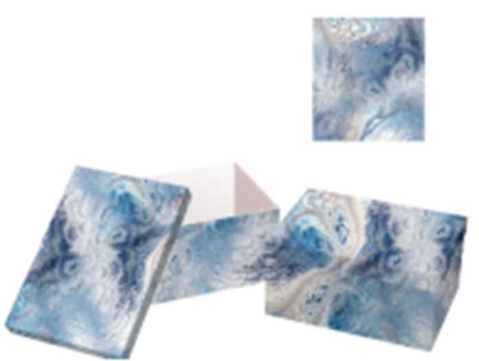 Cardboard box 1-10 light blue rectangular cm37,5x29h16