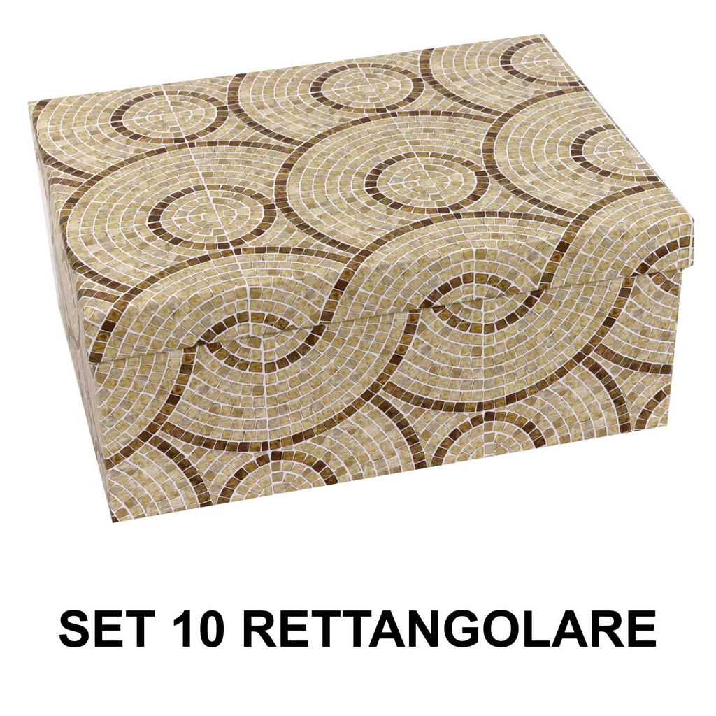Rectangular beige cardboard box 1-10 circles cm37,5x29h16