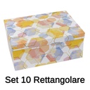 Rectangular white cardboard box 1-10 hexagons cm37,5x29h16