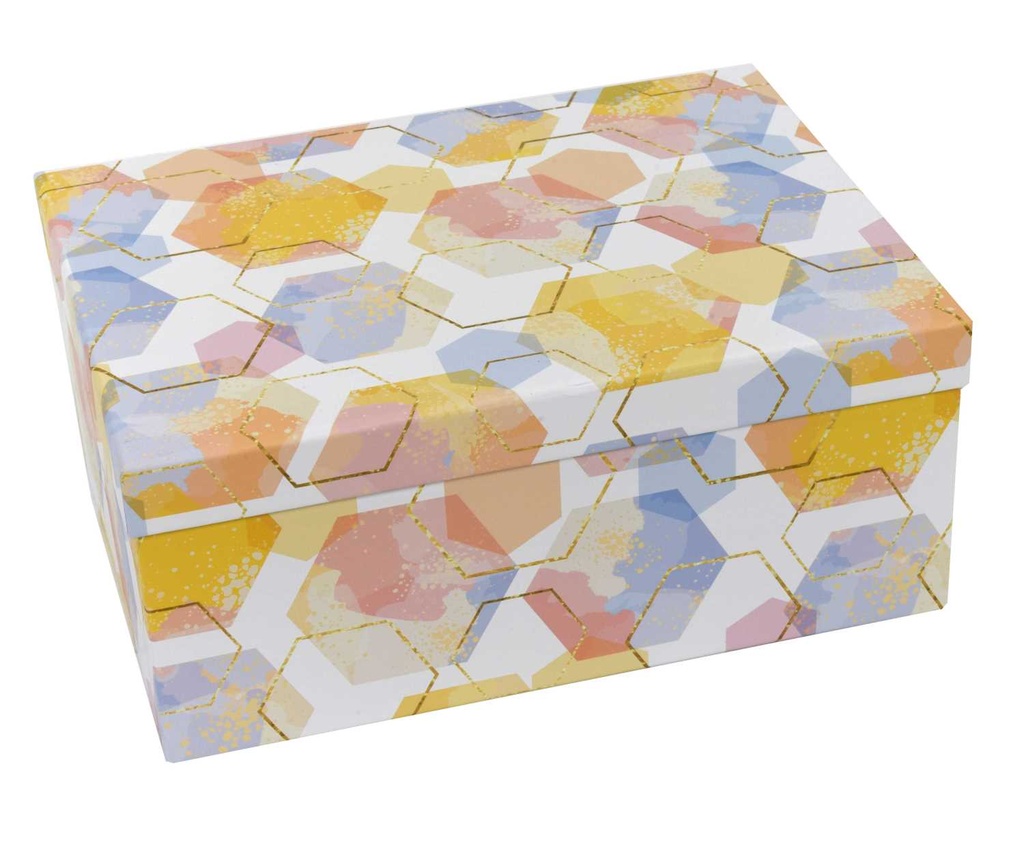 Rectangular white cardboard box 1-10 hexagons cm37,5x29h16
