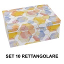 Rectangular white cardboard box 1-10 hexagons cm37,5x29h16