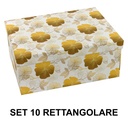 Rectangular cardboard box 1-10 gold flowers cm37,5x29h16