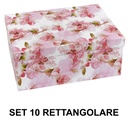 Cardboard box 1-10 pink white rectangular flowers cm37,5x29h16