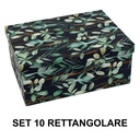 Rectangular cardboard box 1-10 blue leaves cm37,5x29h16