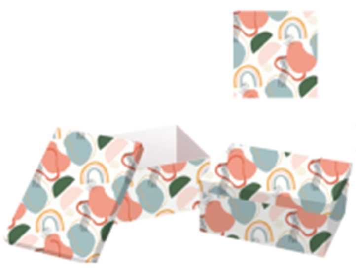 Rectangular multicolor cardboard box 1-10 cm37,5x29h16