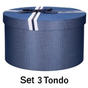 Round blue cardboard box 1-3 cm ø21,5h12,5